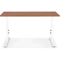 ALTEREGO Bureau réglable en hauteur 'OSMOSE' en bois et métal blanc Hot
