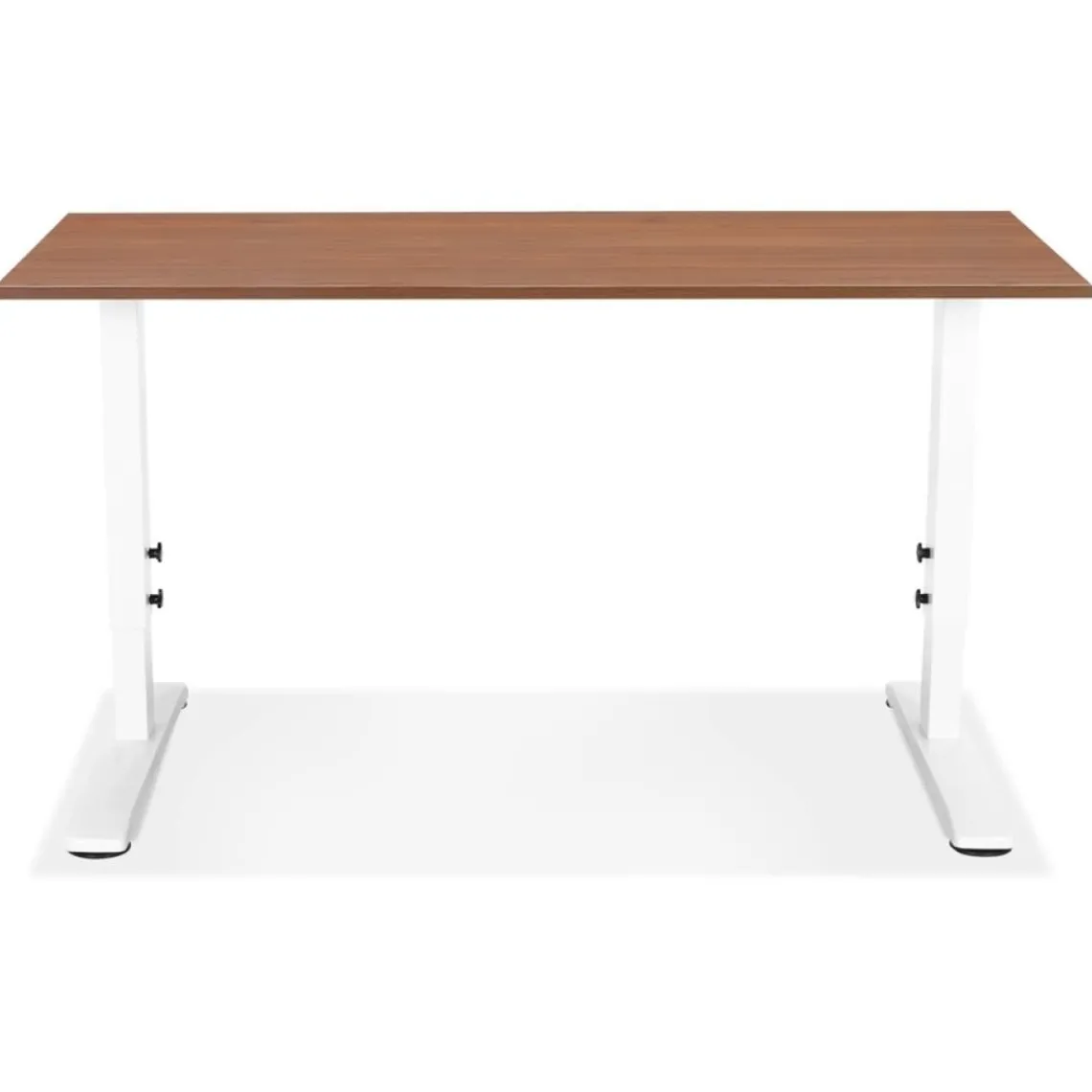 ALTEREGO Bureau réglable en hauteur 'OSMOSE' en bois et métal blanc Hot