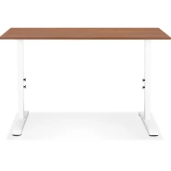 ALTEREGO Bureau réglable en hauteur 'OSMOSE' en bois et métal blanc Hot