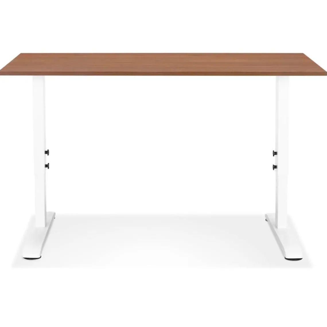 ALTEREGO Bureau réglable en hauteur 'OSMOSE' en bois et métal blanc Hot