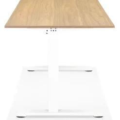 ALTEREGO Bureau réglable en hauteur 'OSMOSE' en bois finition naturelle et métal blanc Online