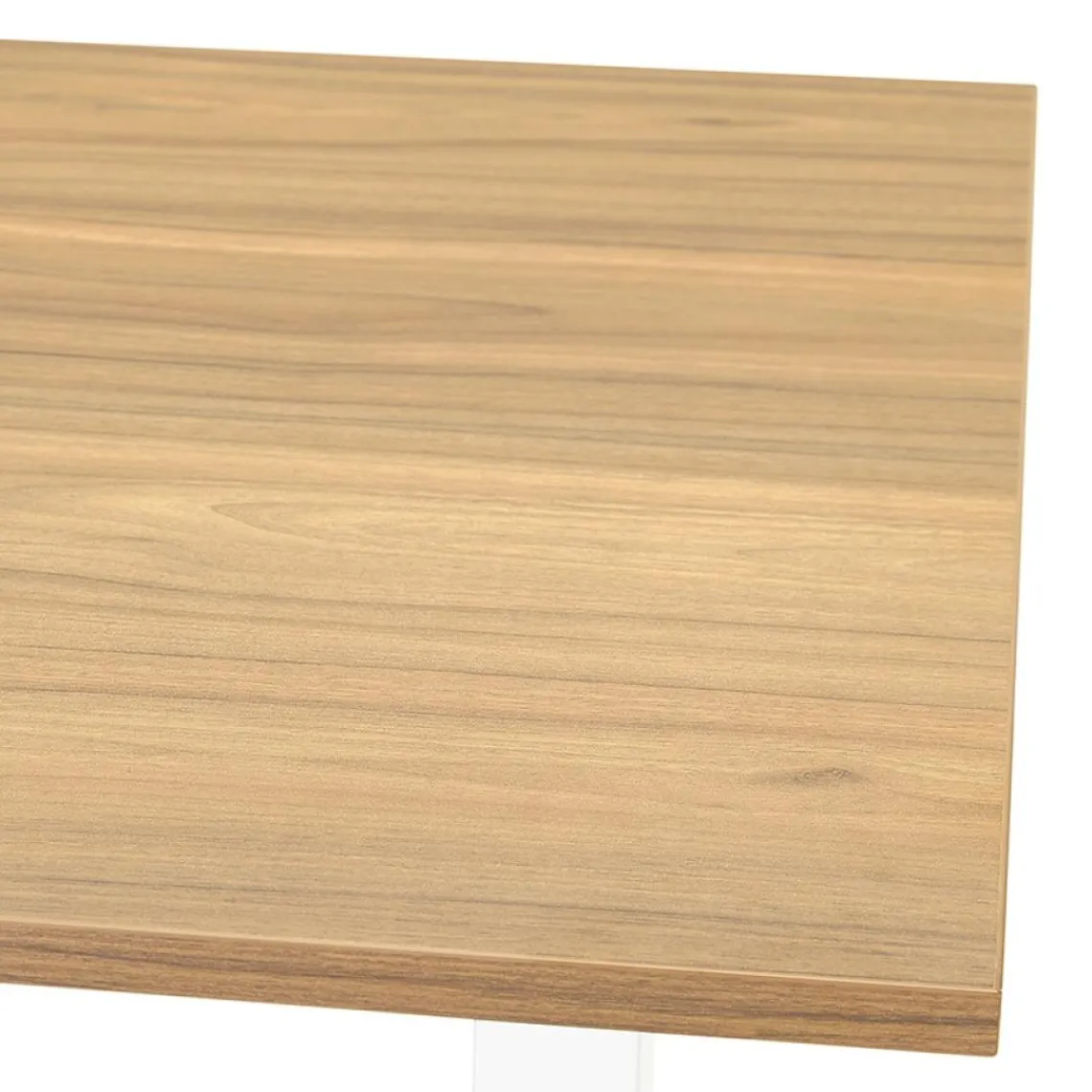 ALTEREGO Bureau réglable en hauteur 'OSMOSE' en bois finition naturelle et métal blanc Online