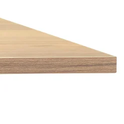 ALTEREGO Bureau réglable en hauteur 'OSMOSE' en bois finition naturelle et métal noir New