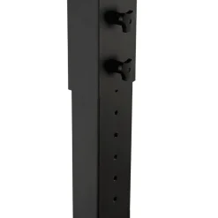 ALTEREGO Bureau réglable en hauteur 'OSMOSE' en bois finition naturelle et métal noir New