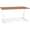 ALTEREGO Bureau réglable en hauteur 'OSMOSE' en bois Noyer et métal blanc Best