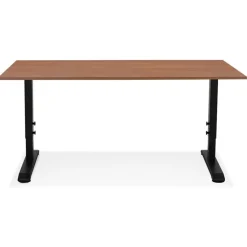 ALTEREGO Bureau réglable en hauteur 'OSMOSE' en bois Noyer et métal noir Best
