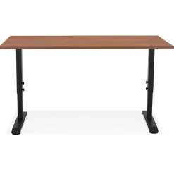 ALTEREGO Bureau réglable en hauteur 'OSMOSE' en bois Noyer et métal noir Best