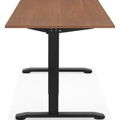 ALTEREGO Bureau réglable en hauteur 'OSMOSE' en bois Noyer et métal noir Best