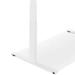 ALTEREGO Bureau réglable en hauteur électrique 'TRONIK' blanc avec plateau en bois finition naturelle
