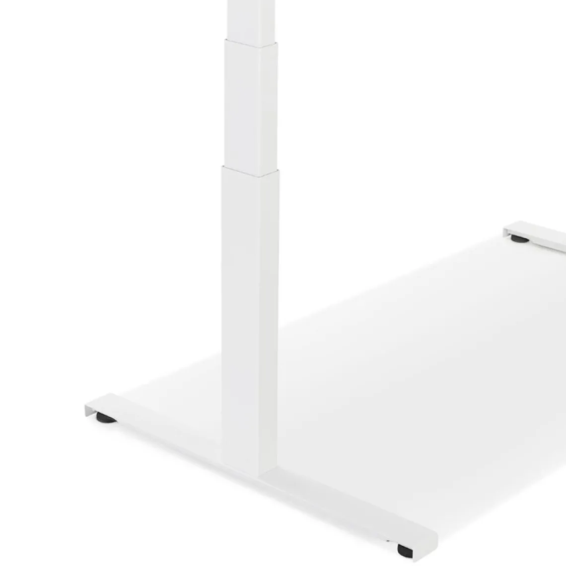 ALTEREGO Bureau réglable en hauteur électrique 'TRONIK' blanc avec plateau en bois finition naturelle