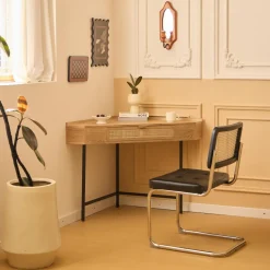 3S. x Home Bureau SETO style scandinave minimaliste sa structure en rotin et bois durable certifiée FSC design intemporel Outlet