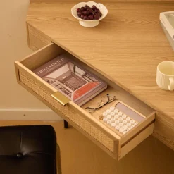 3S. x Home Bureau SETO style scandinave minimaliste sa structure en rotin et bois durable certifiée FSC design intemporel Outlet