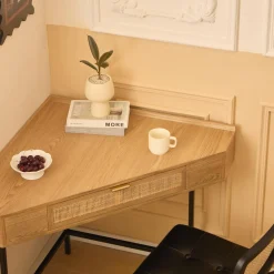 3S. x Home Bureau SETO style scandinave minimaliste sa structure en rotin et bois durable certifiée FSC design intemporel Outlet