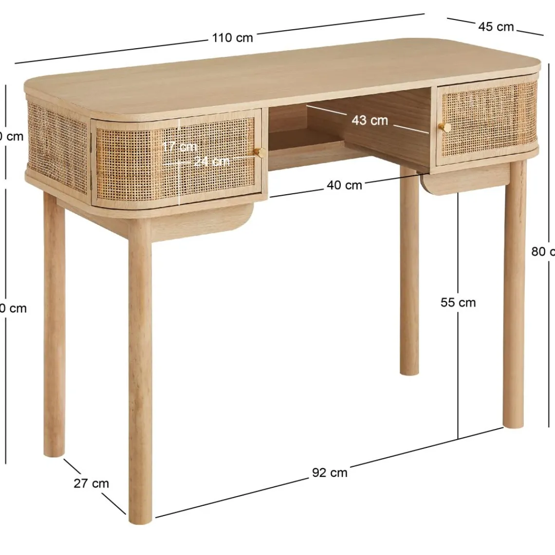 3S. x Home Bureau TOYAMA design épuré et sa structure en bois 2 portes coulissantes Hot