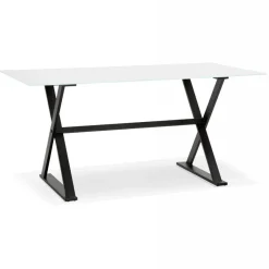 3S. x Home Bureau Verre Noir HAYLEY Blanc