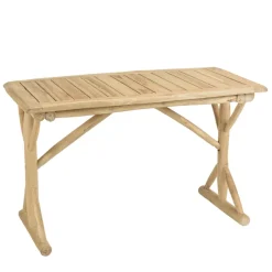 Macabane Bureau 120x60cm en branches de Teck naturel WILL Beige Discount