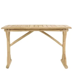 Macabane Bureau 120x60cm en branches de Teck naturel WILL Beige Discount