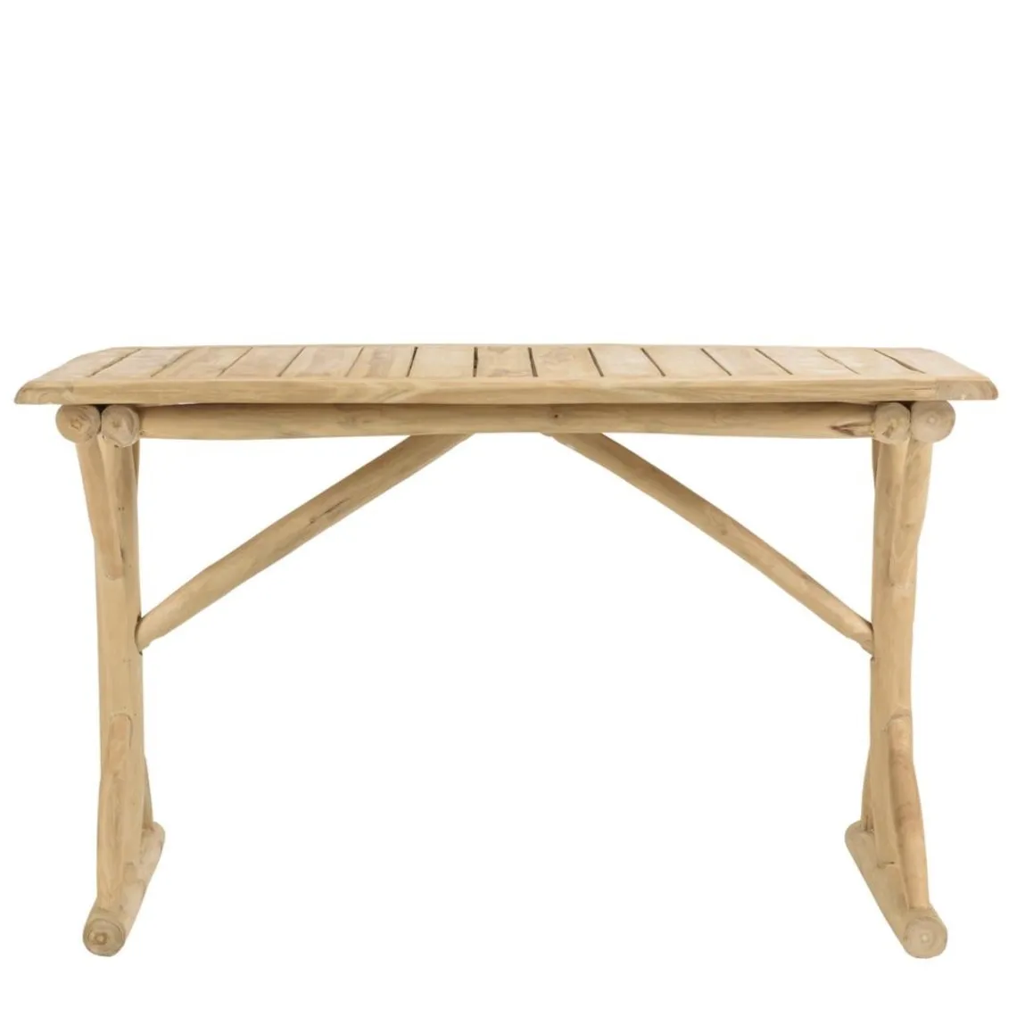 Macabane Bureau 120x60cm en branches de Teck naturel WILL Beige Discount