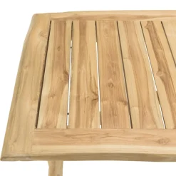 Macabane Bureau 120x60cm en branches de Teck naturel WILL Beige Discount