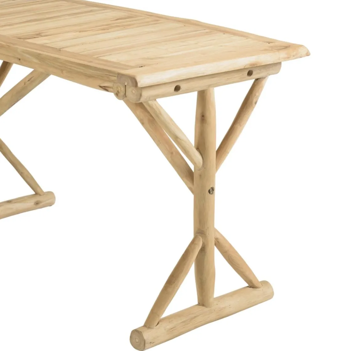 Macabane Bureau 120x60cm en branches de Teck naturel WILL Beige Discount