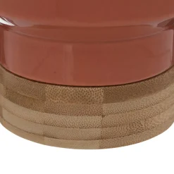 3S. x Home Cache-pot orange en céramique et bambou New