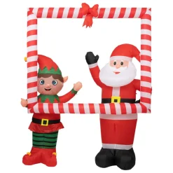 3S. x Home Cadre Père Noël et lutin gonflable Best