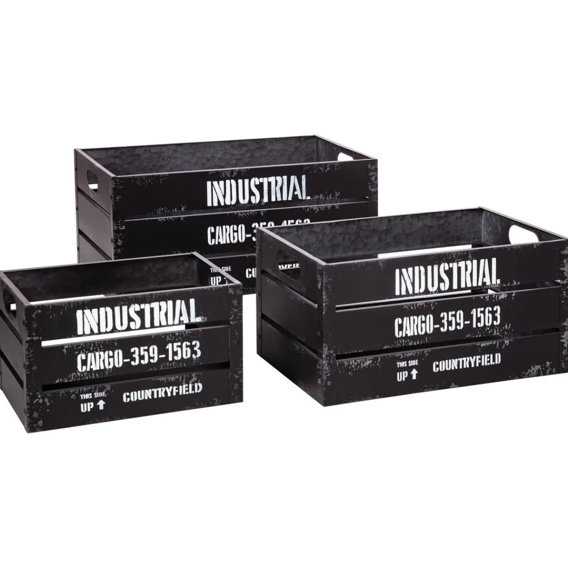 3S. x Home Caisse Cagette Noir x 3 Industrial New