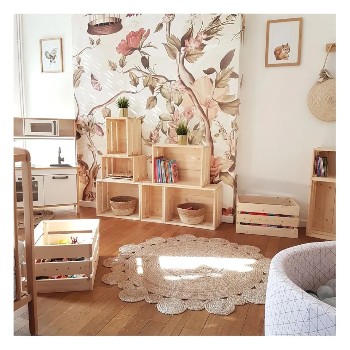 Calicosy Caisse en pin massif modulable et empilable Outlet