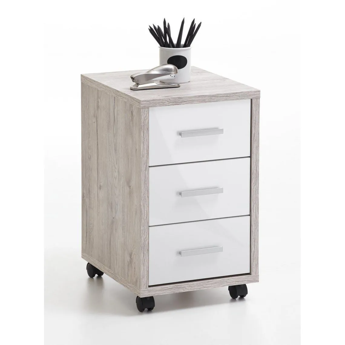 3S. x Home Caisson de Bureau Couleur Chêne Sable DIEGO Beige Clearance