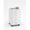 3S. x Home Caisson de bureau sur roulettes 5 tiroirs blanc ETICA Clearance