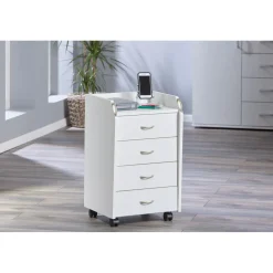 3S. x Home Caisson de rangement à roulettes CASSIS Blanc Outlet
