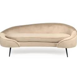 3S. x Home Canapé 3 places asymétrique Brendan Velours Taupe