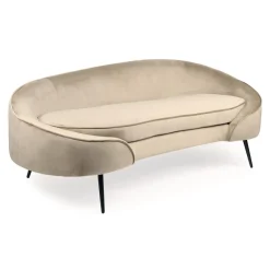 3S. x Home Canapé 3 places asymétrique Brendan Velours Taupe