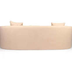 3S. x Home Canapé 4 places au design élégant et incurvé Alex XL Tissu bouclette Beige Discount