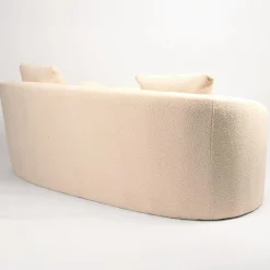 3S. x Home Canapé 3 places au design élégant et incurvé Alex Tissu bouclette Beige Clearance
