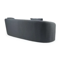 3S. x Home Canapé 4 places au design élégant et incurvé Alex XL Tissu bouclette Gris