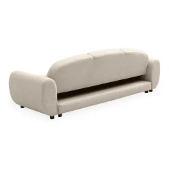 3S. x Home Canapé 3 places convertible dossier et accoudoirs arrondis Oliver Tissu texturé Beige Sale