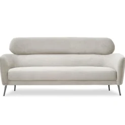 3S. x Home Canapé 3 places moderne avec haut dossier Damigal Tissu doux Beige Sale