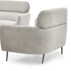 3S. x Home Canapé 2 places moderne avec haut dossier Damigal Tissu doux Beige