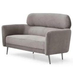 3S. x Home Canapé 2 places moderne avec haut dossier Damigal Tissu doux Gris taupe Discount