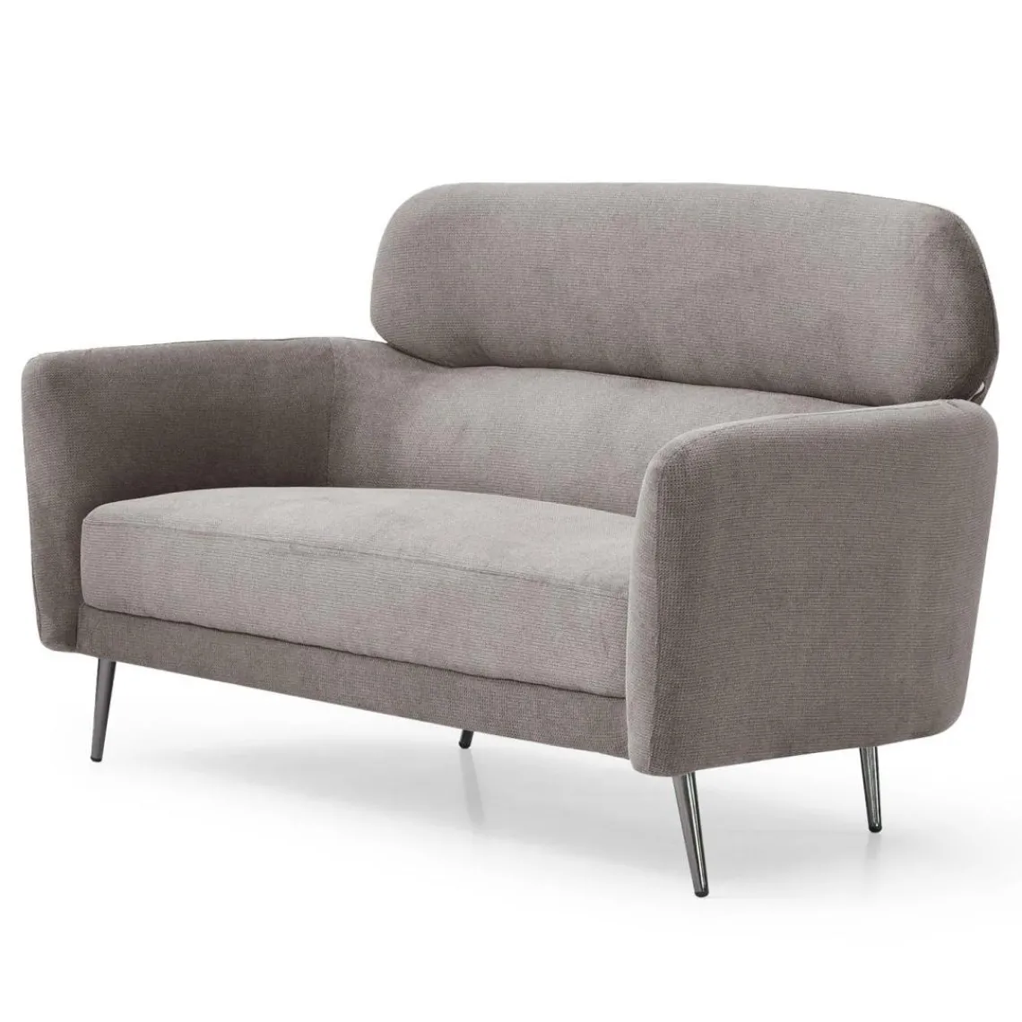 3S. x Home Canapé 2 places moderne avec haut dossier Damigal Tissu doux Gris taupe Discount