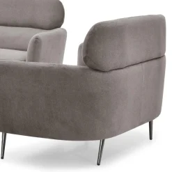 3S. x Home Canapé 2 places moderne avec haut dossier Damigal Tissu doux Gris taupe Discount