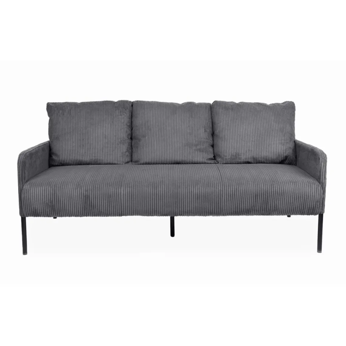 3S. x Home Canapé 3 places moderne et élégant Manuelo Velours côtelé Gris foncé Sale