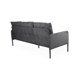 3S. x Home Canapé 3 places moderne et élégant Manuelo Velours côtelé Gris foncé Sale