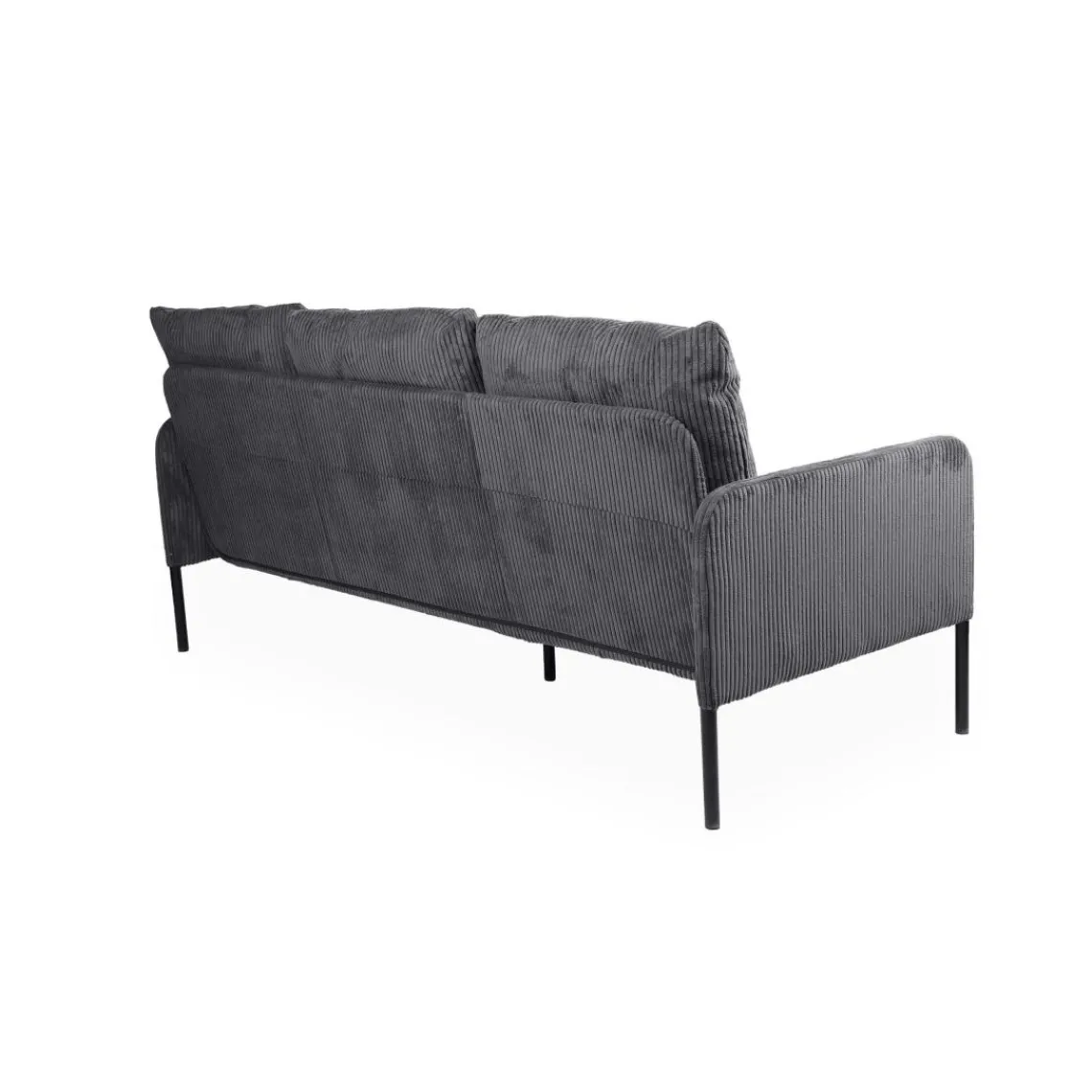 3S. x Home Canapé 3 places moderne et élégant Manuelo Velours côtelé Gris foncé Sale