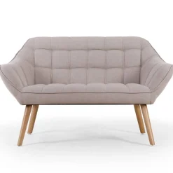 3S. x Home Canapé 2 places Scandinave Zentao Tissu Beige Discount