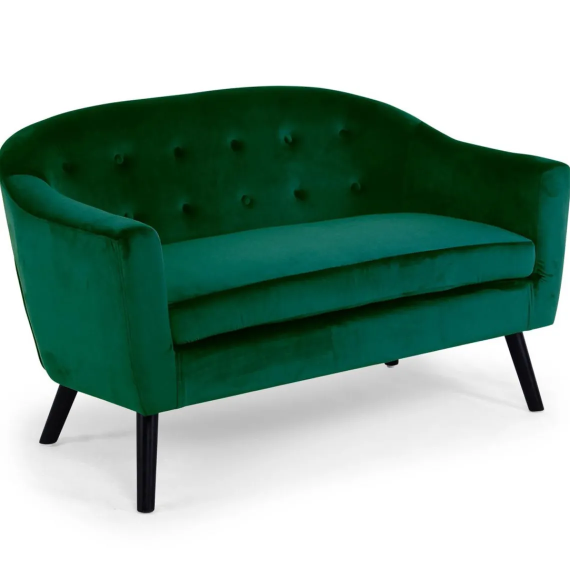 3S. x Home Canapé 2 Places Scandinave Velours OLAF Vert