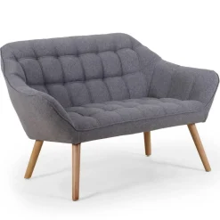 3S. x Home Canapé 2 places Scandinave Zentao Tissu Gris Clair