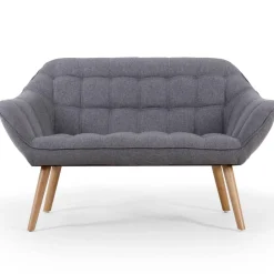 3S. x Home Canapé 2 places Scandinave Zentao Tissu Gris Clair