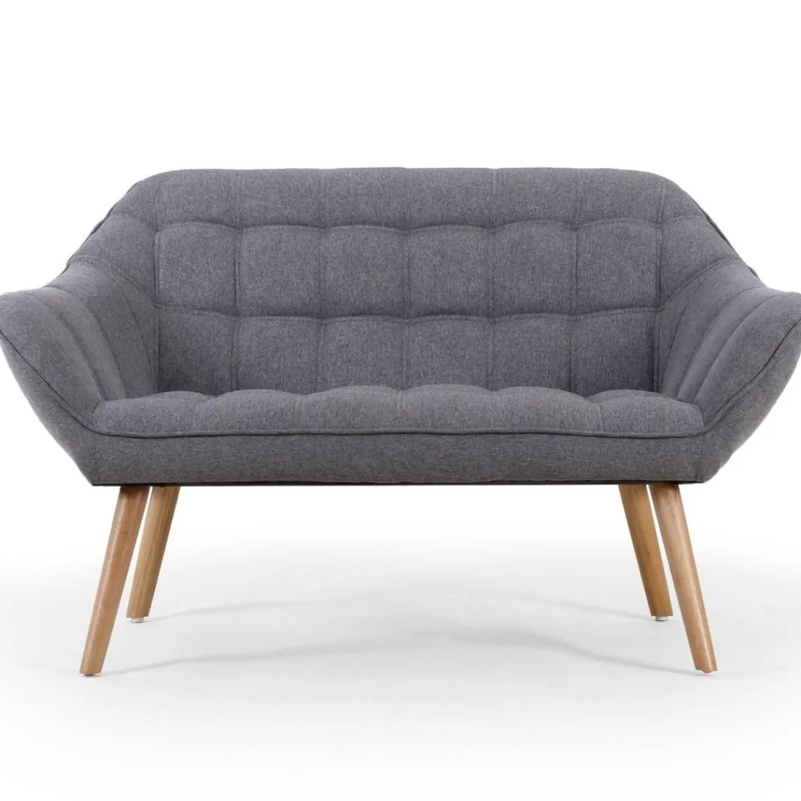 3S. x Home Canapé 2 places Scandinave Zentao Tissu Gris Clair